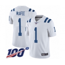 Men's Indianapolis Colts #1 Pat McAfee White Vapor Untouchable Limited Player 100th Season Football Jersey