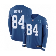 Youth Nike Indianapolis Colts #84 Jack Doyle Limited Blue Therma Long Sleeve NFL Jersey