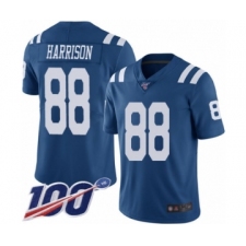 Men's Indianapolis Colts #88 Marvin Harrison Limited Royal Blue Rush Vapor Untouchable 100th Season Football Jersey