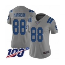 Women's Indianapolis Colts #88 Marvin Harrison Limited Gray Inverted Legend 100th Season Football Jersey