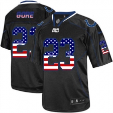 Men's Nike Indianapolis Colts #23 Frank Gore Elite Black USA Flag Fashion NFL Jersey
