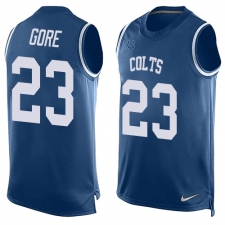 Men's Nike Indianapolis Colts #23 Frank Gore Limited Royal Blue Player Name & Number Tank Top NFL Jersey