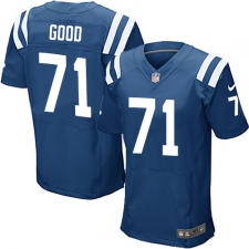 Men's Nike Indianapolis Colts #71 Denzelle Good Elite Royal Blue Team Color NFL Jersey