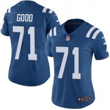 Women's Nike Indianapolis Colts #71 Denzelle Good Elite Royal Blue Team Color NFL Jersey