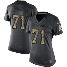 Women's Nike Indianapolis Colts #71 Denzelle Good Limited Black 2016 Salute to Service NFL Jersey