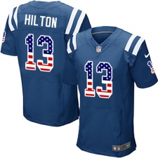 Men's Nike Indianapolis Colts #13 T.Y. Hilton Elite Royal Blue Home USA Flag Fashion NFL Jersey