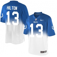 Men's Nike Indianapolis Colts #13 T.Y. Hilton Elite Royal Blue/White Fadeaway NFL Jersey