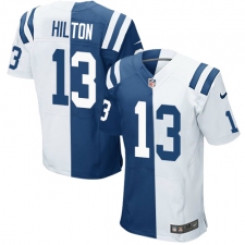 Men's Nike Indianapolis Colts #13 T.Y. Hilton Elite Royal Blue/White Split Fashion NFL Jersey