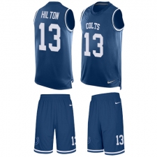 Men's Nike Indianapolis Colts #13 T.Y. Hilton Limited Royal Blue Tank Top Suit NFL Jersey