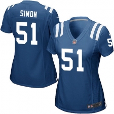 Women's Nike Indianapolis Colts #51 John Simon Game Royal Blue Team Color NFL Jersey