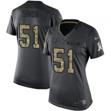 Women's Nike Indianapolis Colts #51 John Simon Limited Black 2016 Salute to Service NFL Jersey