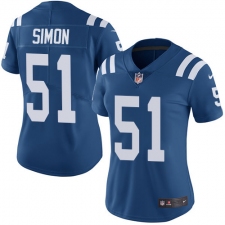 Women's Nike Indianapolis Colts #51 John Simon Royal Blue Team Color Vapor Untouchable Limited Player NFL Jersey