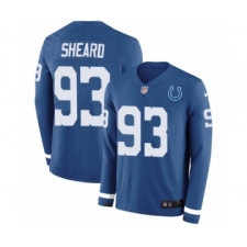 Men's Nike Indianapolis Colts #93 Jabaal Sheard Limited Blue Therma Long Sleeve NFL Jersey
