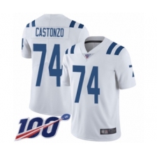 Men's Indianapolis Colts #74 Anthony Castonzo White Vapor Untouchable Limited Player 100th Season Football Jersey