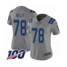 Women's Indianapolis Colts #78 Ryan Kelly Limited Gray Inverted Legend 100th Season Football Jersey