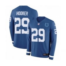 Men's Nike Indianapolis Colts #29 Malik Hooker Limited Blue Therma Long Sleeve NFL Jersey