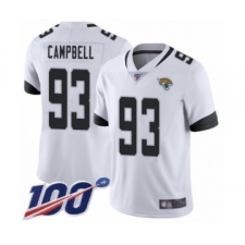 Men's Jacksonville Jaguars #93 Calais Campbell White Vapor Untouchable Limited Player 100th Season Football Jersey