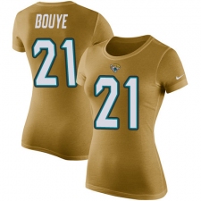 NFL Women's Nike Jacksonville Jaguars #21 A.J. Bouye Gold Rush Pride Name & Number T-Shirt