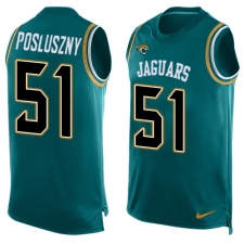 Men's Nike Jacksonville Jaguars #51 Paul Posluszny Limited Teal Green Player Name & Number Tank Top NFL Jersey