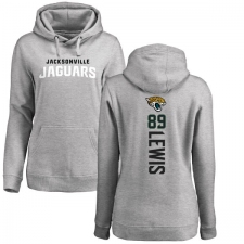 NFL Women's Nike Jacksonville Jaguars #89 Marcedes Lewis Ash Backer Pullover Hoodie