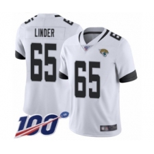 Men's Jacksonville Jaguars #65 Brandon Linder White Vapor Untouchable Limited Player 100th Season Football Jersey