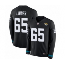 Men's Nike Jacksonville Jaguars #65 Brandon Linder Limited Black Therma Long Sleeve NFL Jersey