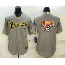 Men's Pittsburgh Pirates Big Logo Grey Stitched MLB Cool Base Nike Jersey