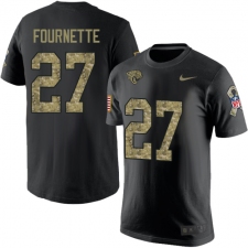 NFL Men's Nike Jacksonville Jaguars #27 Leonard Fournette Black Camo Salute to Service T-Shirt