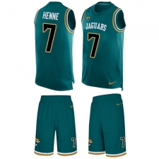 Men's Nike Jacksonville Jaguars #7 Chad Henne Limited Teal Green Tank Top Suit NFL Jersey