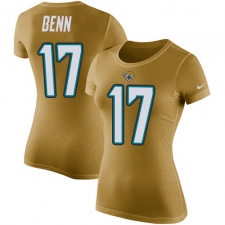 NFL Women's Nike Jacksonville Jaguars #17 Arrelious Benn Gold Rush Pride Name & Number T-Shirt