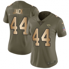 Women's Nike Jacksonville Jaguars #44 Myles Jack Limited Olive/Gold 2017 Salute to Service NFL Jersey