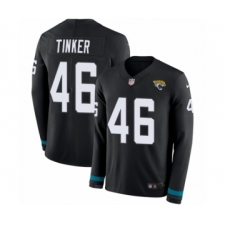 Youth Nike Jacksonville Jaguars #46 Carson Tinker Limited Black Therma Long Sleeve NFL Jersey