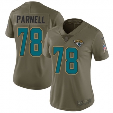 Women's Nike Jacksonville Jaguars #78 Jermey Parnell Limited Olive 2017 Salute to Service NFL Jersey