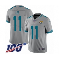 Men's Jacksonville Jaguars #11 Marqise Lee Silver Inverted Legend Limited 100th Season Football Jersey