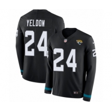 Men's Nike Jacksonville Jaguars #24 T.J. Yeldon Limited Black Therma Long Sleeve NFL Jersey