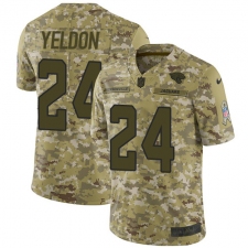 Youth Nike Jacksonville Jaguars #24 T.J. Yeldon Limited Camo 2018 Salute to Service NFL Jersey