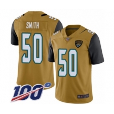 Men's Jacksonville Jaguars #50 Telvin Smith Limited Gold Rush Vapor Untouchable 100th Season Football Jersey