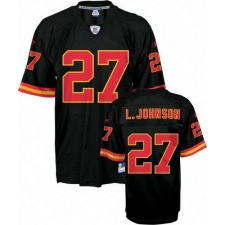 Reebok Kansas City Chiefs #27 Larry Johnson Black Alternate Premier EQT Throwback NFL Jersey