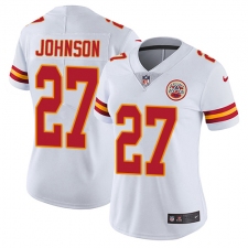 Women's Nike Kansas City Chiefs #27 Larry Johnson Elite White NFL Jersey