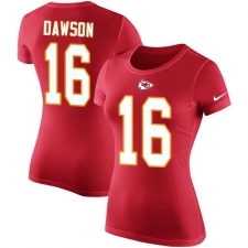 NFL Women's Nike Kansas City Chiefs #16 Len Dawson Red Rush Pride Name & Number T-Shirt