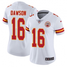 Women's Nike Kansas City Chiefs #16 Len Dawson White Vapor Untouchable Limited Player NFL Jersey