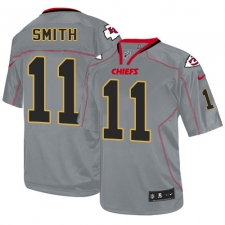 Men's Nike Kansas City Chiefs #11 Alex Smith Elite Lights Out Grey NFL Jersey