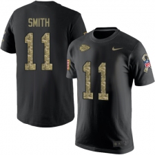 NFL Men's Nike Kansas City Chiefs #11 Alex Smith Black Camo Salute to Service T-Shirt
