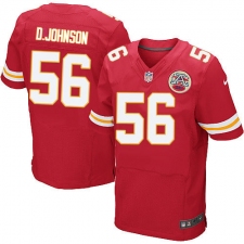 Men's Nike Kansas City Chiefs #56 Derrick Johnson Red Team Color Vapor Untouchable Elite Player NFL Jersey
