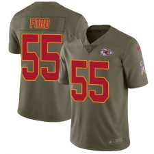 Men's Nike Kansas City Chiefs #55 Dee Ford Limited Olive 2017 Salute to Service NFL Jersey