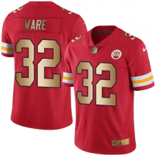 Men's Nike Kansas City Chiefs #32 Spencer Ware Limited Red/Gold Rush NFL Jersey