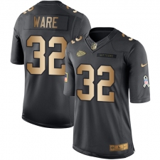 Youth Nike Kansas City Chiefs #32 Spencer Ware Limited Black/Gold Salute to Service NFL Jersey