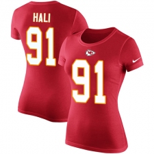 NFL Women's Nike Kansas City Chiefs #91 Tamba Hali Red Rush Pride Name & Number T-Shirt