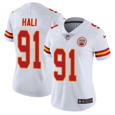 Women's Nike Kansas City Chiefs #91 Tamba Hali White Vapor Untouchable Limited Player NFL Jersey
