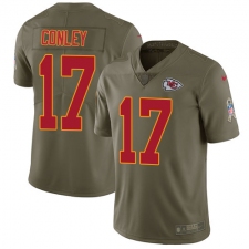 Youth Nike Kansas City Chiefs #17 Chris Conley Limited Olive 2017 Salute to Service NFL Jersey